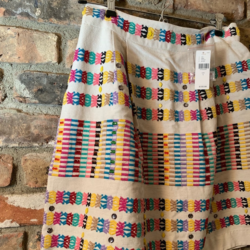 🆕NWT rare Anthropologie Rainbow Beaded Skirt - Picture 7 of 8